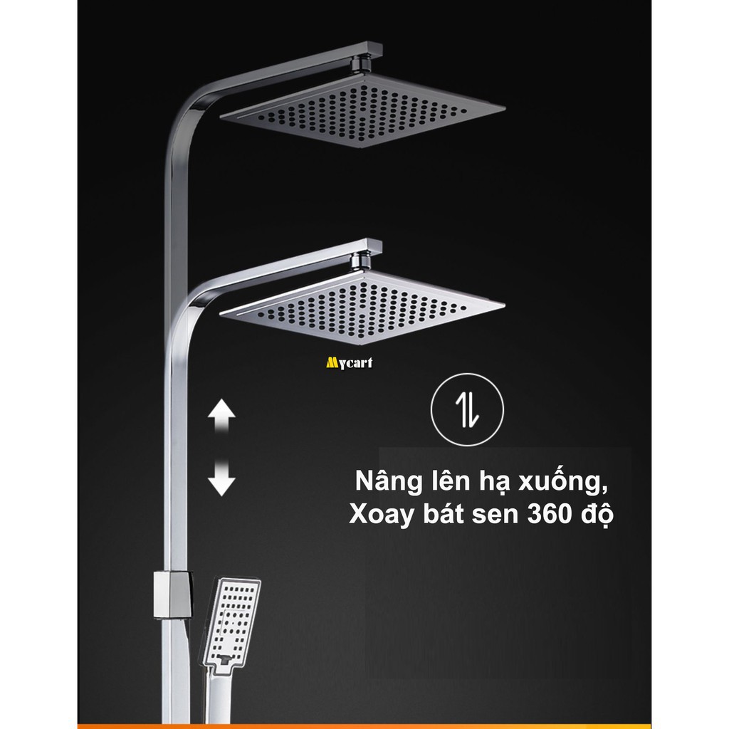 Bộ sen cây tắm đứng nóng lạnh 3 Trong 1, Bộ sen vòi tắm INOX 304 - Mẫu mới