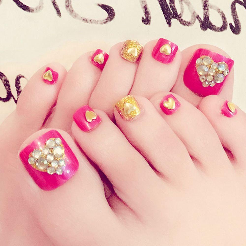 Hộp 24 Móng Chân Giả Đầu Vuông Thời Trang Cho Nữ MIHAN1