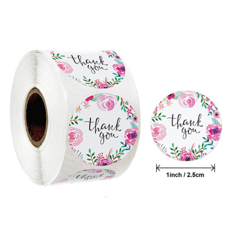 Cuộn 500 Nhãn Dán Sticker Thank You Loại Đẹp