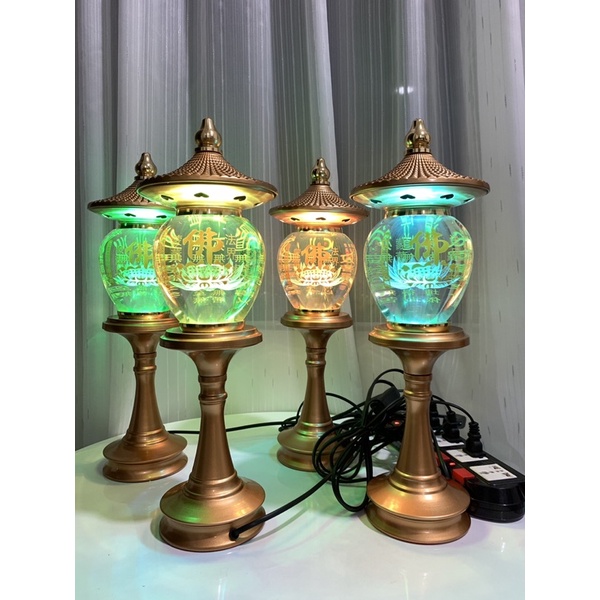 Đèn Pha Lê Thờ Cúng Hình Tháp - Đèn Led Đổi Màu Cao Cấp
