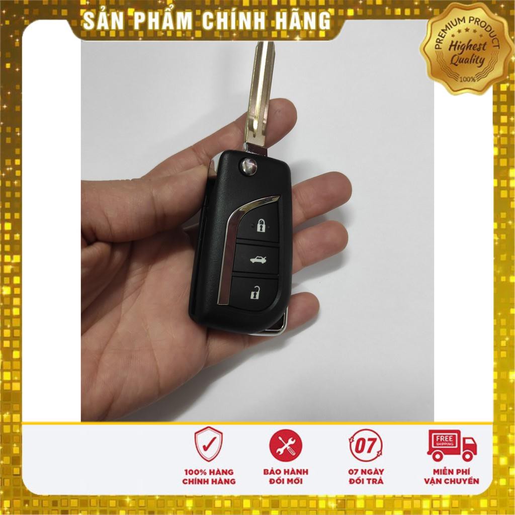 HCM_Chìa khóa gập theo xe Toyota Vios,Yaris 2010-2013,2014-2018,2019-2020_tặng kèm pin(bảo hành 12 tháng)