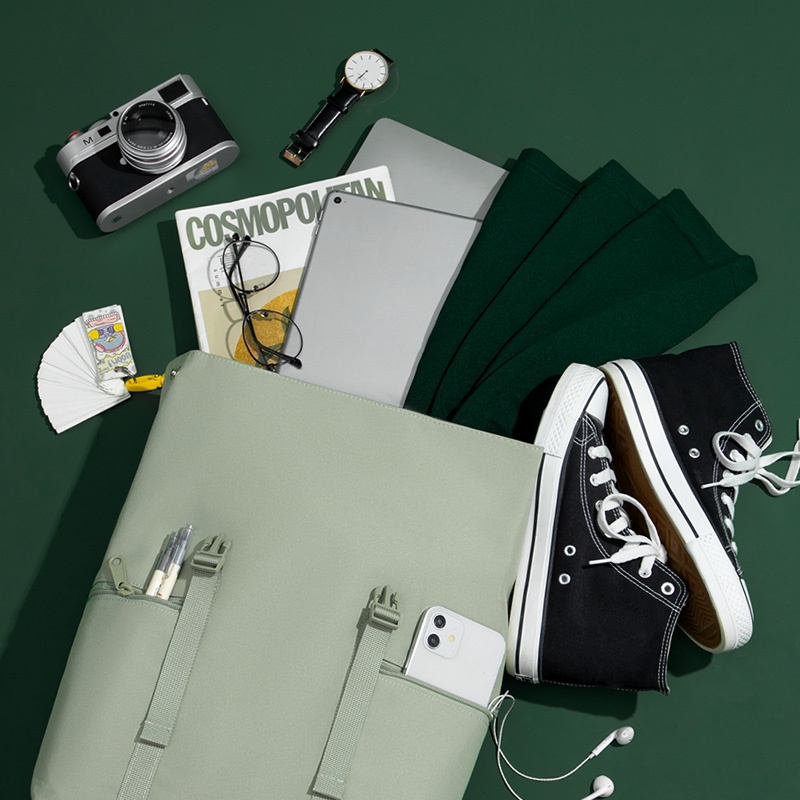 MAH Siro Ba lô máy tính xách tay nữ  chống thấm nước màu xanh lá cây xương rồng phong cách Hàn Quốc thời trang