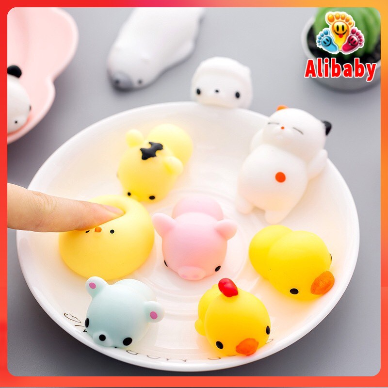 BÁN BUÔN SL LỚN Thú mochi dẻo đáng yêu, Squishy thú dẻo dễ thương (giao hình ngẫu nhiên) E314