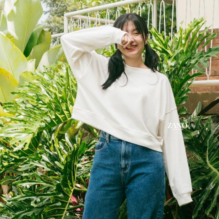 Zano BASICS Áo Len Crop Top Ngọc Trai ||Tfw77 Sẵn Sàng Để Sẵn Sàng