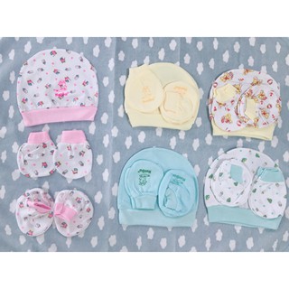 Set mũ bao tay bao chân Hột gà cho bé sơ sinh 0-3 tháng