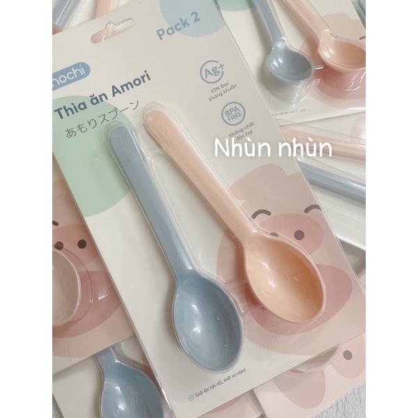 [Set 2c/4c] Thìa Ăn Dặm Cho Bé, Thìa Tập Ăn Amoni Inochi Chính Hãng Nhựa An Toàn Chịu Nhiệt Cao