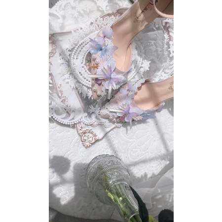 YASAS0108-Giày cao gót cánh bướm tím fairy tales