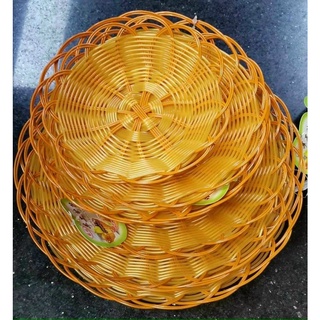 Rổ nhựa giả mây hình tròn
