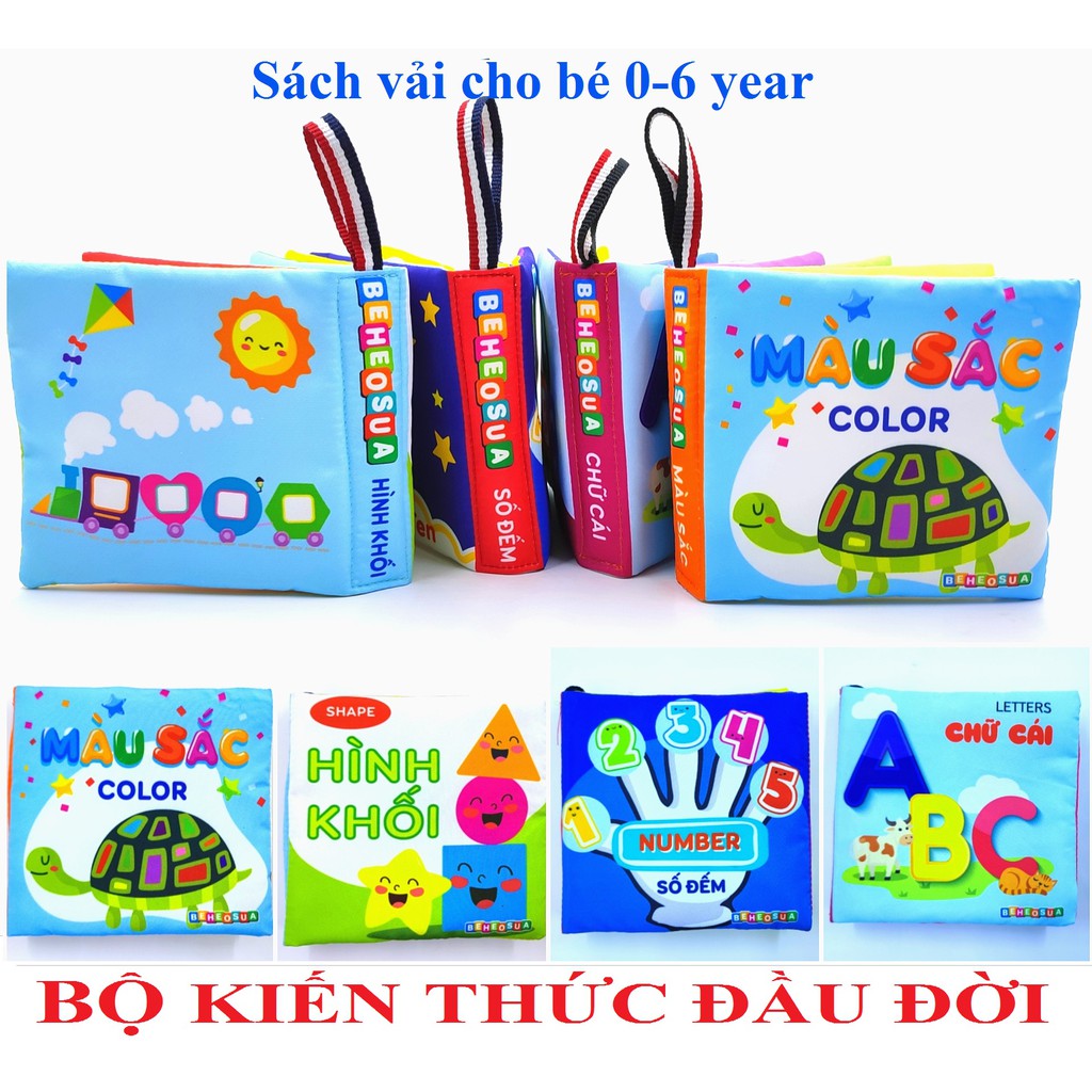 Sách vải cho bé kiến thức đầu đời thương hiệu Bé Heo Sữa sản xuất tại Việt Nam