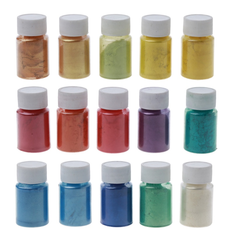 Bộ bột màu mica rực rỡ 50 màu nhuộm nhựa resin epoxy làm nến/xà phòng/bom tắm/trang điểm đa năng tiện dụng