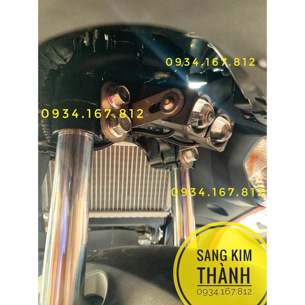 2 Pad Inox 304 Gắn Đèn Led Bi Cầu Mini Chân Phuột Xe Winner, Exciter