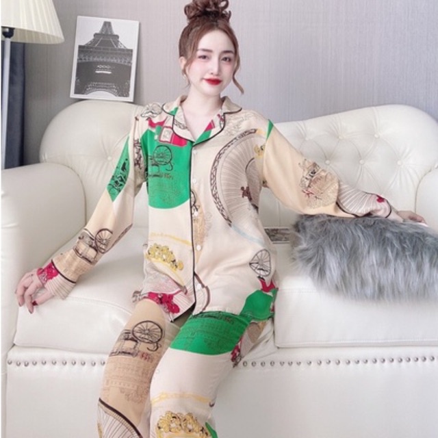 Đồ bộ bigsize tay dài 50-100 Cổ sen sang chảnh mặc nhà cho nữ | BigBuy360 - bigbuy360.vn