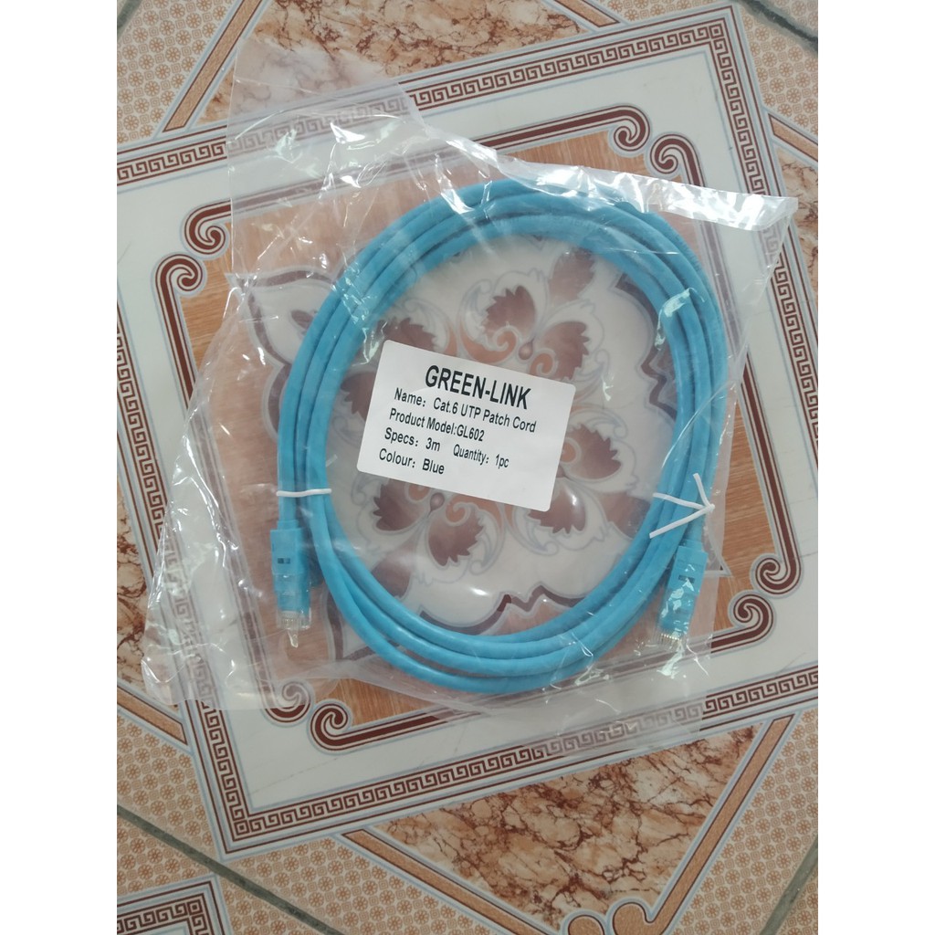 Dây mạng Cat 6 bấm sẵn 2 đầu GreenLink 1m, 2m, 3m, 5m loại ngắn dùng văn phòng