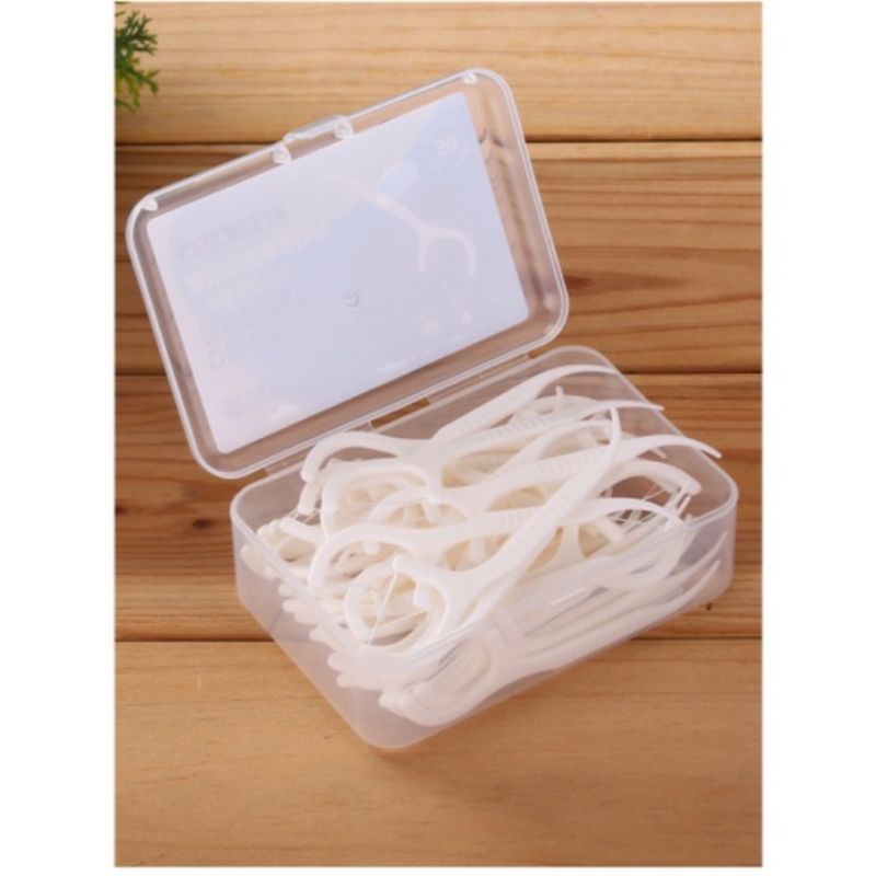 Hộp 50 chiếc tăm chỉ nha khoa sợi chỉ mảnh