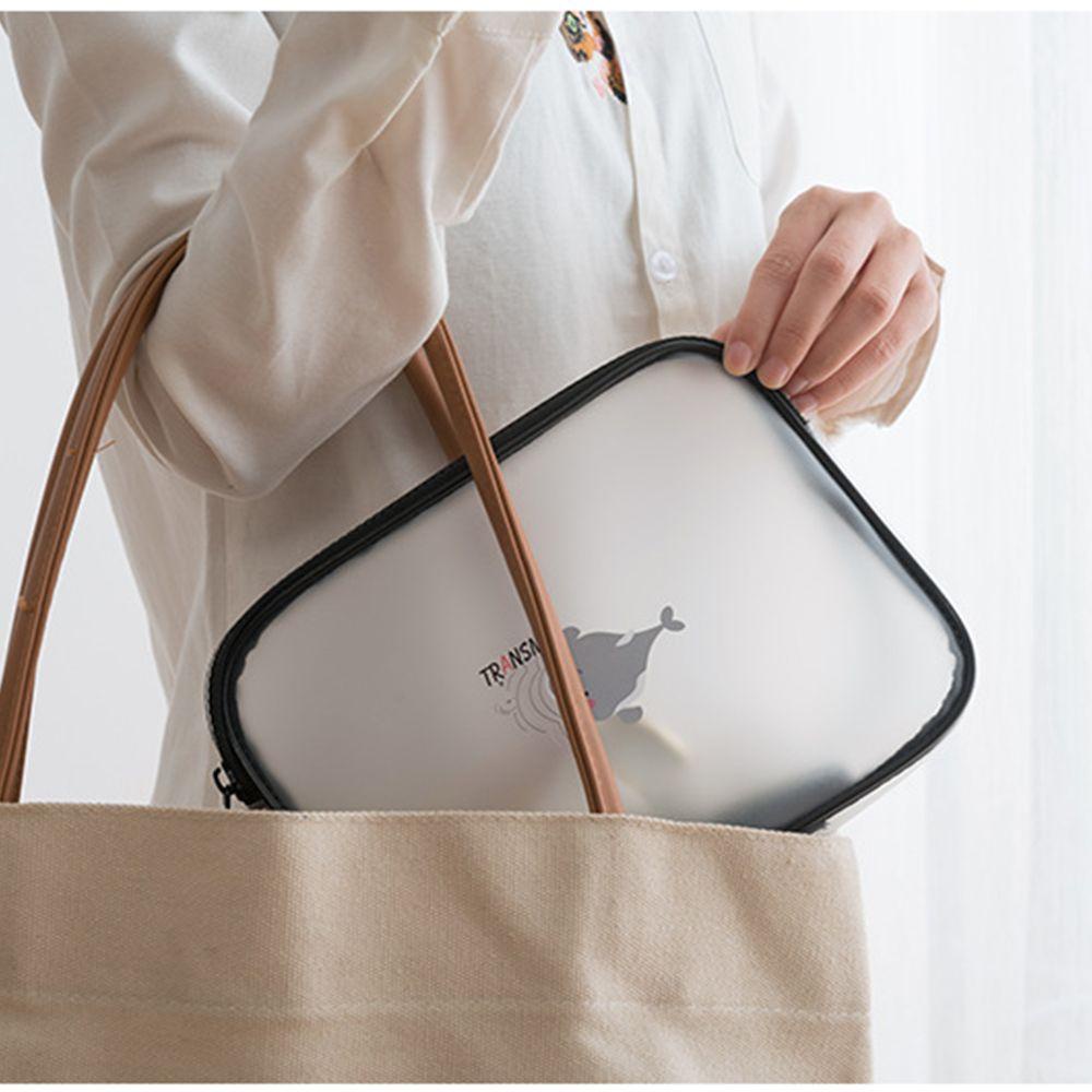 Túi Đựng Mỹ Phẩm Trong Suốt Có Khóa Kéo Tiện Dụng Khi Đi Du Lịch