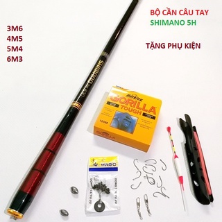 Bộ Cần Câu Tay SHIMANO 5H Câu cá Dài 3m6, 4m5, 5m4, 6m3
