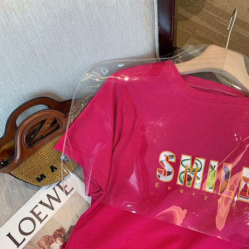 NRVP Áo thun cotton tay ngắn cổ tròn phong cách Hàn Quốc thời trang mùa hè dành cho nữ