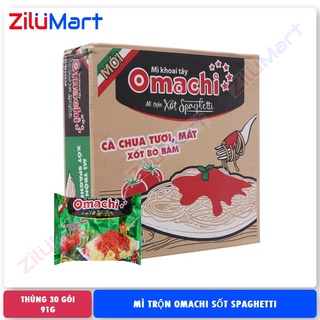 Thùng 30 gói mì trộn Omachi xốt Spaghetti loại 91g