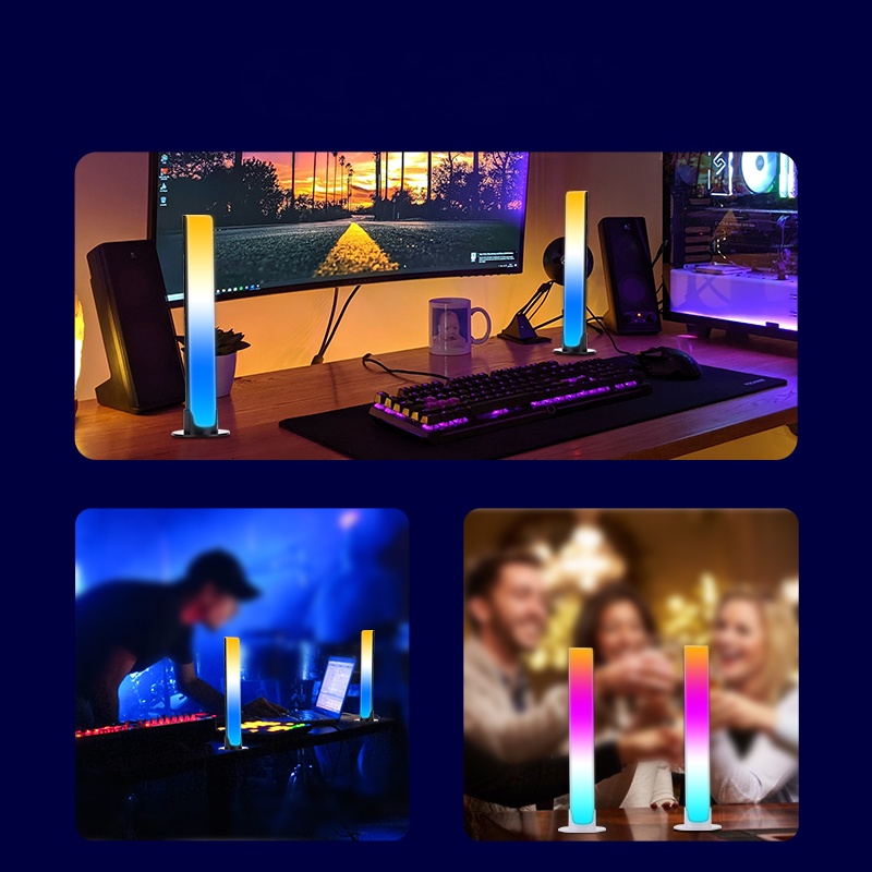 [HCM]Thanh đèn led rgb nháy theo nhạc MÀU điều khiển bằng cảm biến âm thanh siêu nhạy đèn trang trí decor phòng-SK-L023