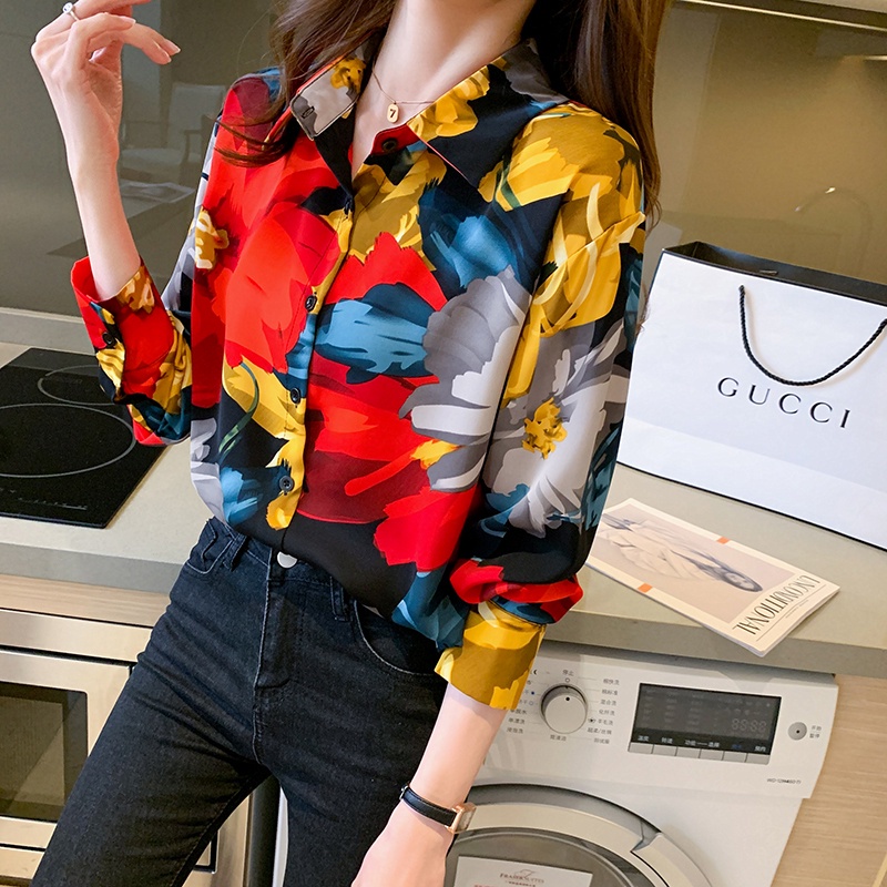 Áo Sơ Mi Voan Tay Dài Phong Cách vintage Thời Trang Xuân Hè Mới Cho Nữ
