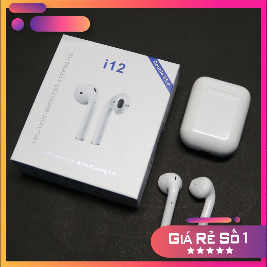 Combo Tai Nghe BLUETOOTH, tai nghe không dây, TWS i12 airpod IOS Androi kèm case bảo vệ | BigBuy360 - bigbuy360.vn