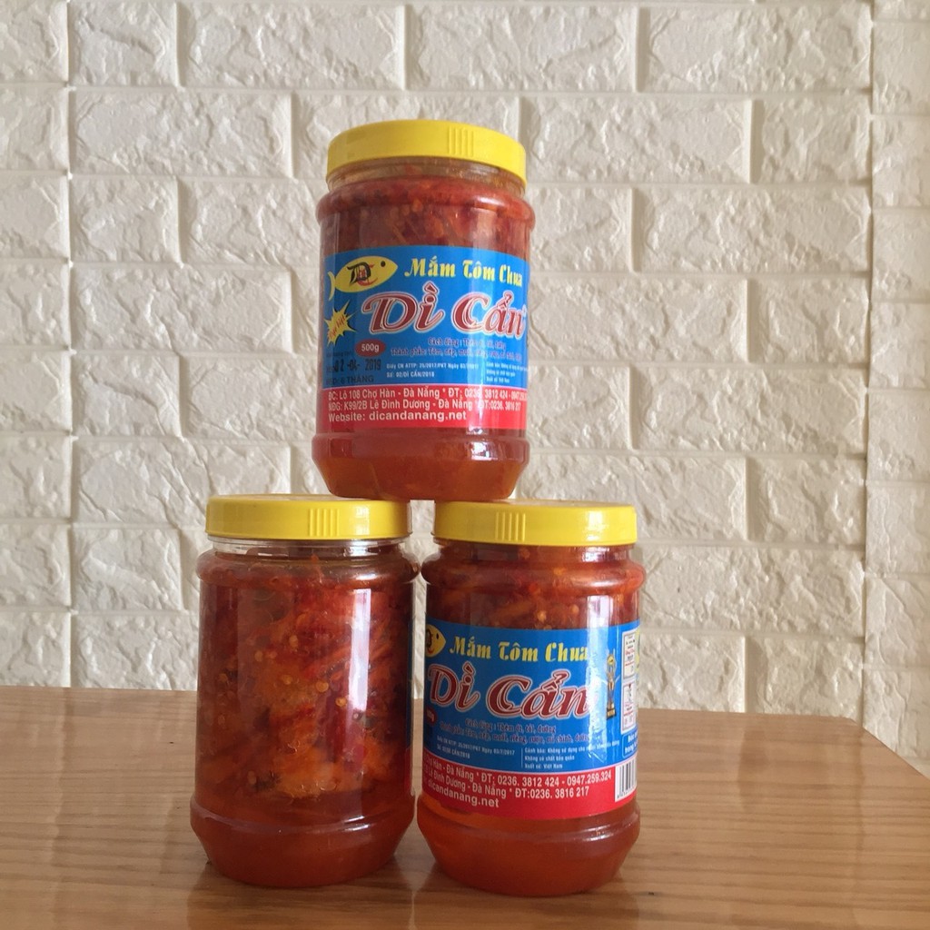 Mắm Tôm Chua Dì Cẩn_ Đặc Sản Đà Nẵng Hủ 500gr