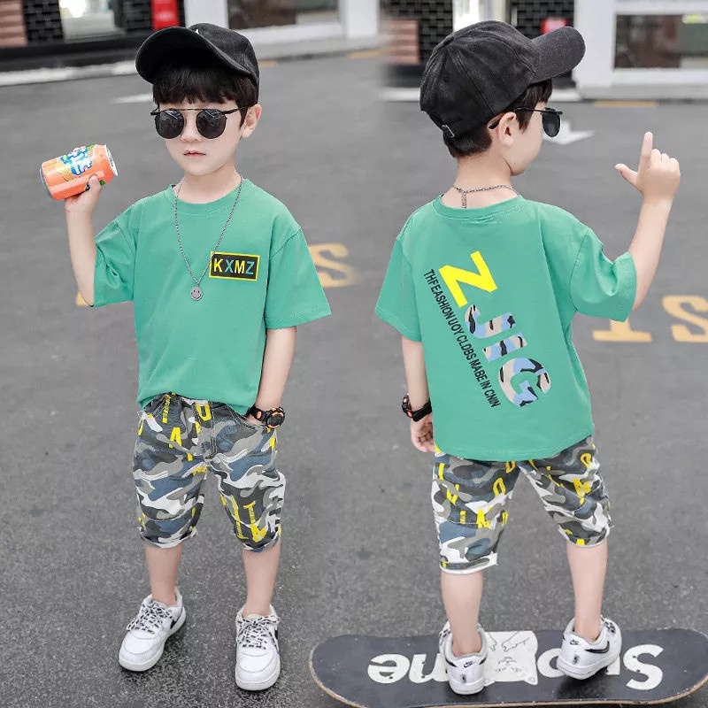 Quần áo bé trai 5-14 tuổi, bộ quần áo cho bé trai 18-45kg mẫu Rằn Ri cực kì phong cách,hàng may kĩ.RA68