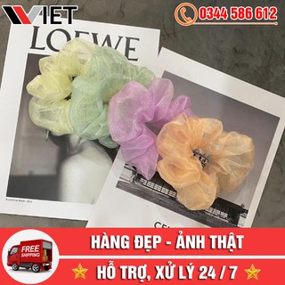 [FREE SHIP TOÀN QUỐC] Dây Buộc Tóc - Cột Tóc Scrunchies Vải Voan Kính Màu Trơn Thời Trang