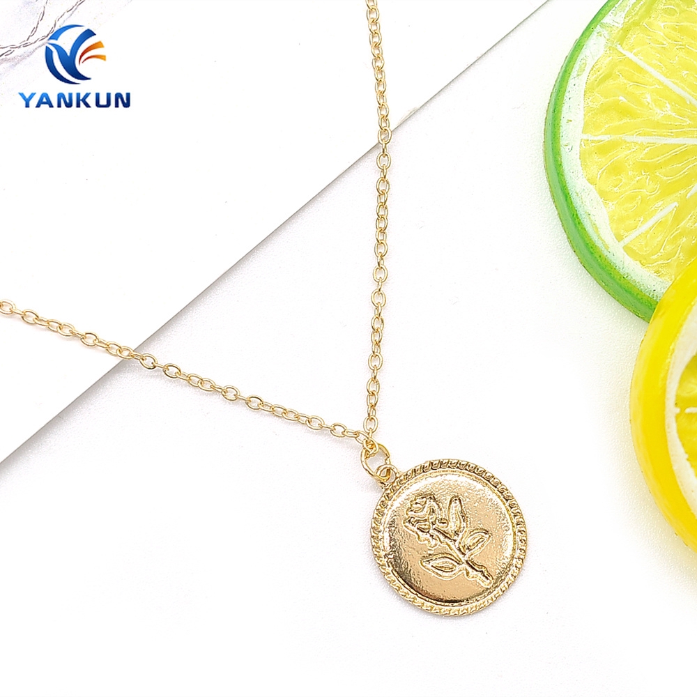 Dây chuyền hợp kim hình hoa hồng xinh xắn thời trang