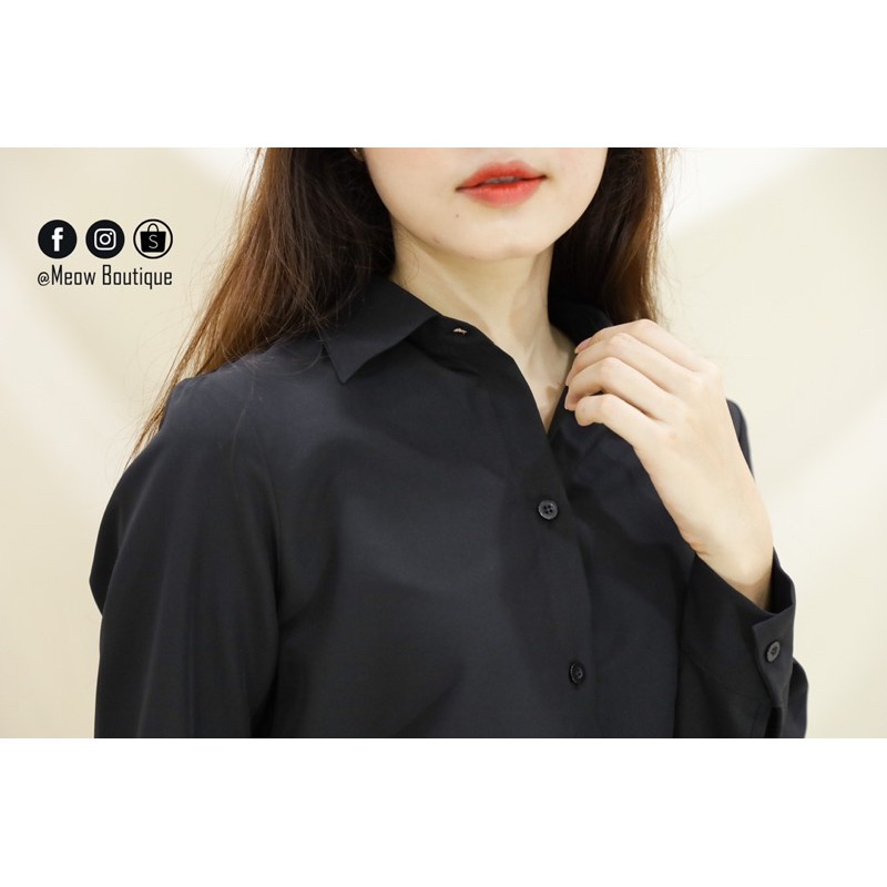 [Hình thật tự chụp] Sơ Mi Công Sở Tay Dài 4 màu Meow Boutique | BigBuy360 - bigbuy360.vn
