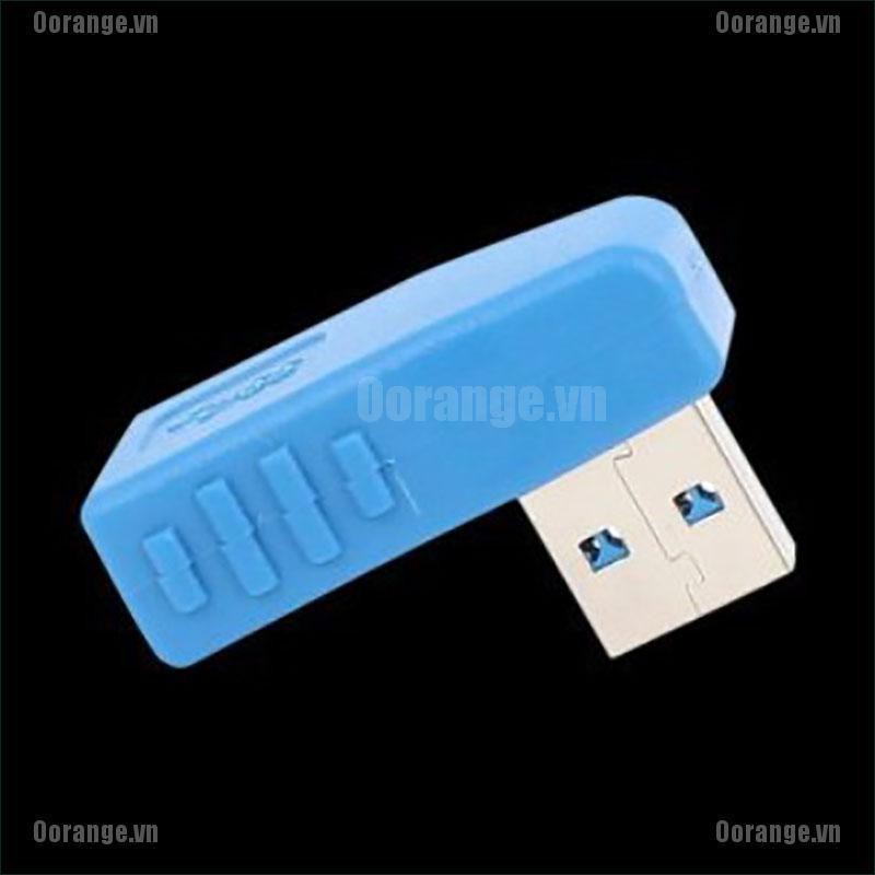 Đầu sạc chuyển đổi USB 3.0 A đực sang cái thiết kế gập 90 độ màu xanh da trời