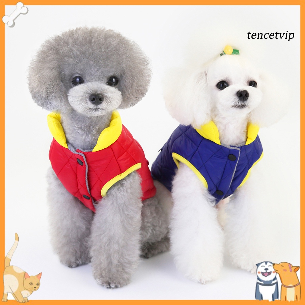 Áo Khoác Phao Cotton Màu Sắc Trơn Thời Trang Thu Đông Cho Thú Cưng