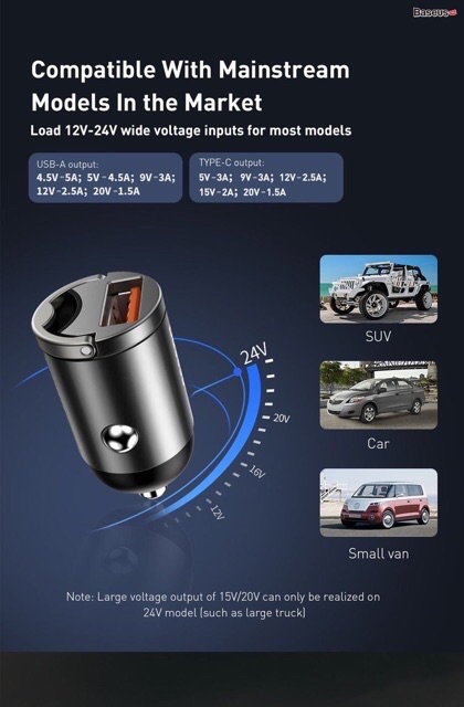 Tẩu sạc nhanh 30W Baseus Tiny Star Gen4 PD/QC 3.0 dùng cho xe hơi ( USB/ Type-C, PPS/PD/QC3.0 Quick Charge, Car Adapter)