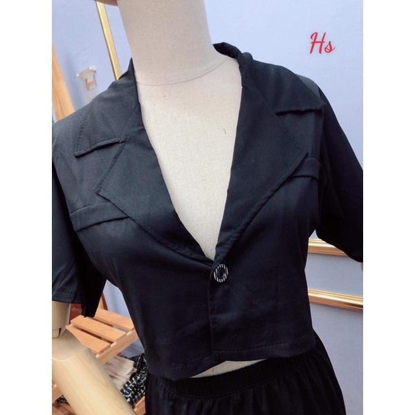 Sét áo vec + chân váy tầng mây HS6