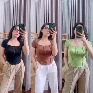 Áo thun gân cotton [ảnh thật]