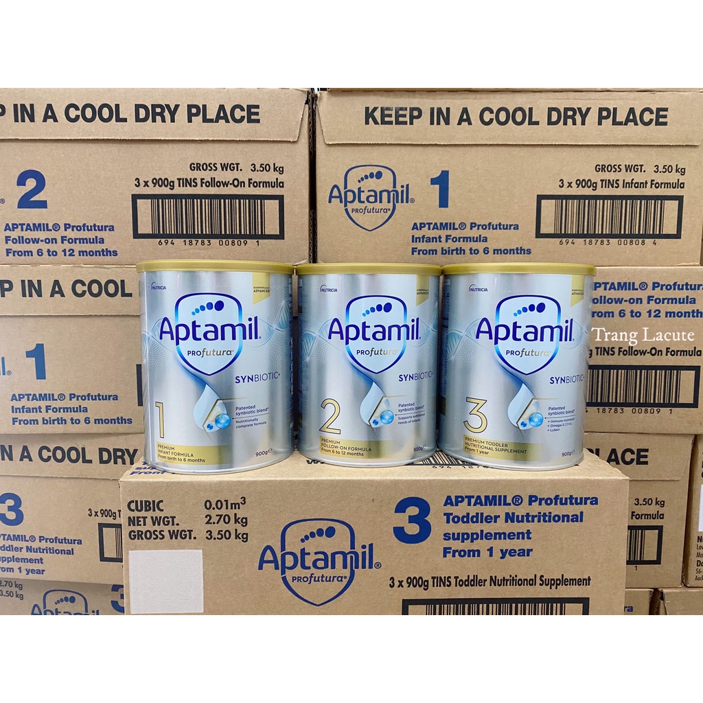 Sữa APTAMIL PRO Úc đủ số 1-2-3 hộp 900gr date xa