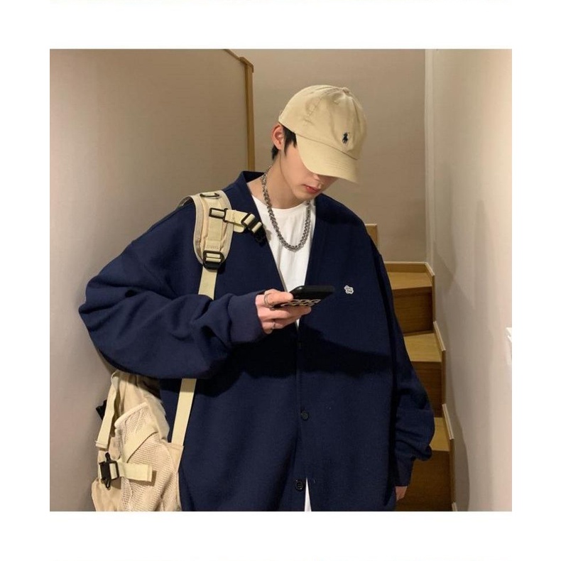 Áo khoác cardigan dáng rộng phong cách Nhật trẻ trung dành cho nam