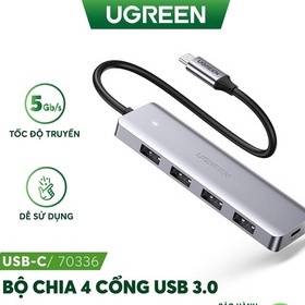 Bộ chia USB Type C sang 4 cổng USB 3.0 hỗ trợ nguồn phụ Ugreen 70336