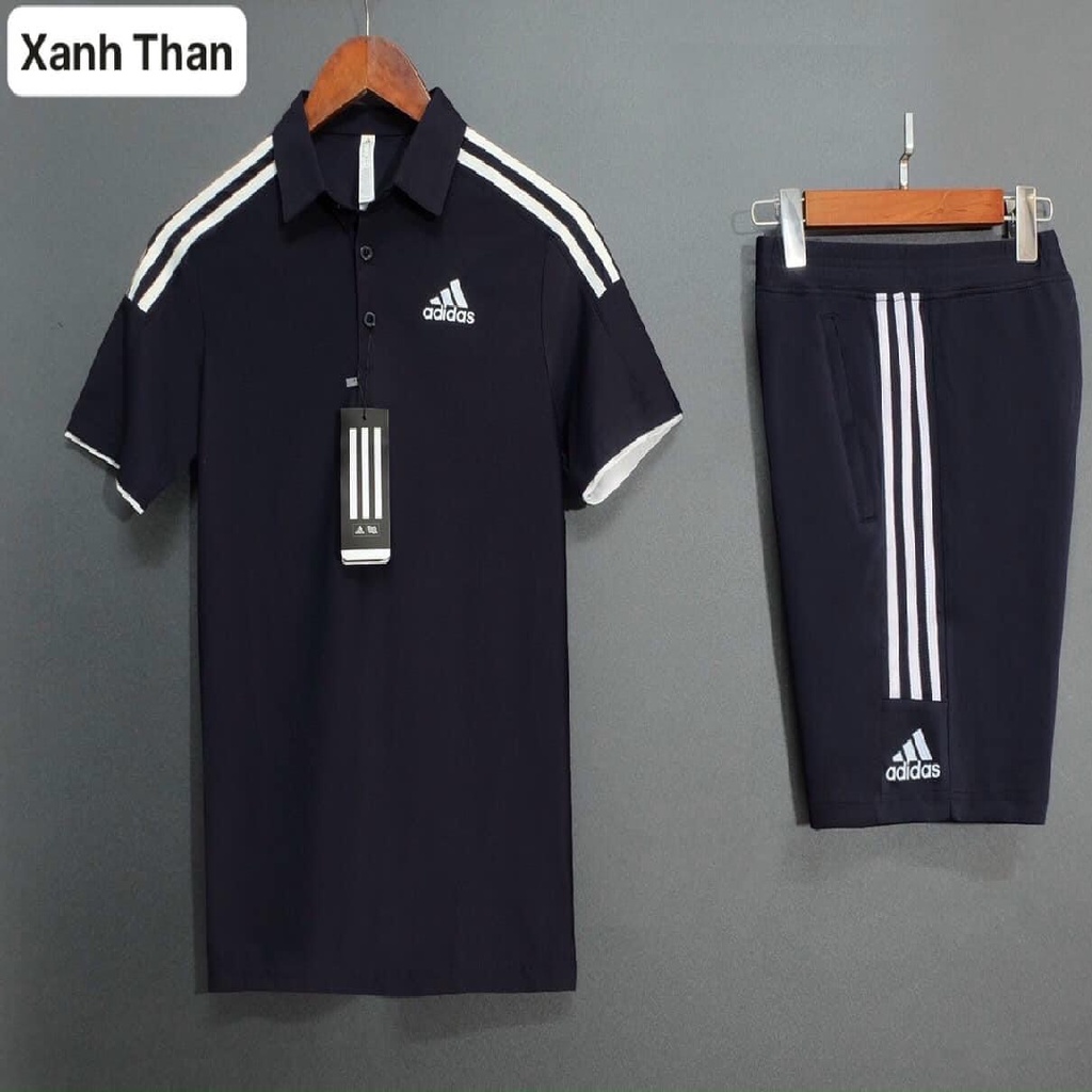 Áo thun nam, bộ thể thao mùa hè nam, Bộ thể thao nam adidas cao cấp, vải gai cá xấu cao cấp thoáng khí, thấm mồ hôi tốt