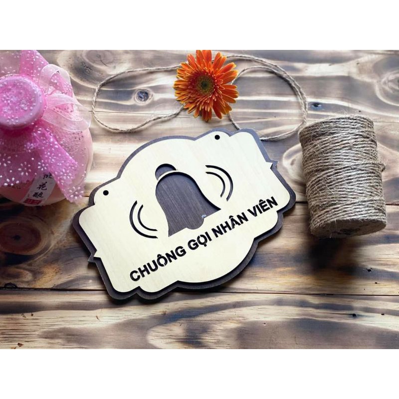 Bảng Gỗ bấm chuông 15x25cm