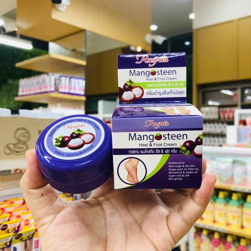 Kem Dưỡng Da Nứt Gót Chân Măng Cụt Rasyan Mangosteen Heel &amp; Foot Cream 13g Thái Lan