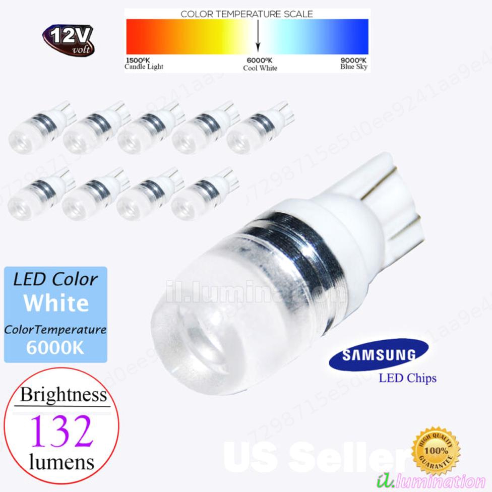 10 Bóng Đèn Led T10 Ánh Sáng Trắng 192 168 194