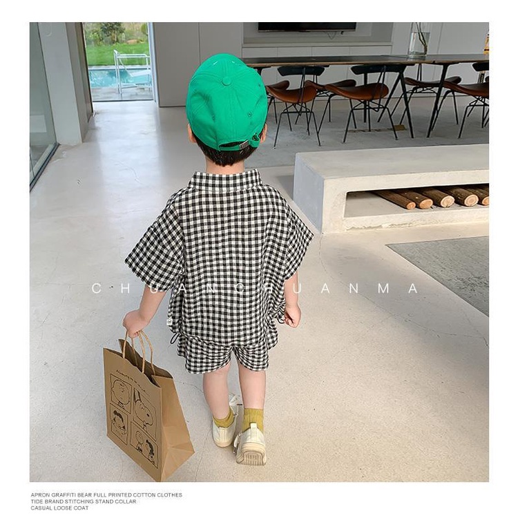 Set quần áo thể thao phong cách phương Tây thời trang mùa hè cho bé trai