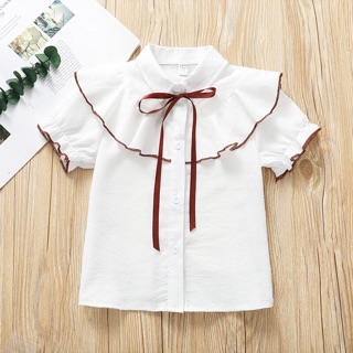 Áo sơ mi cộc tay bé gái