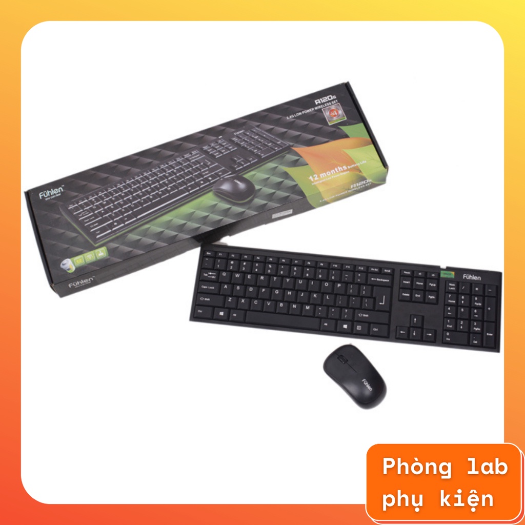 Bộ Bàn phím + Chuột không dây Fuhlen A120G kết nối USB tốc độ nhạy cao