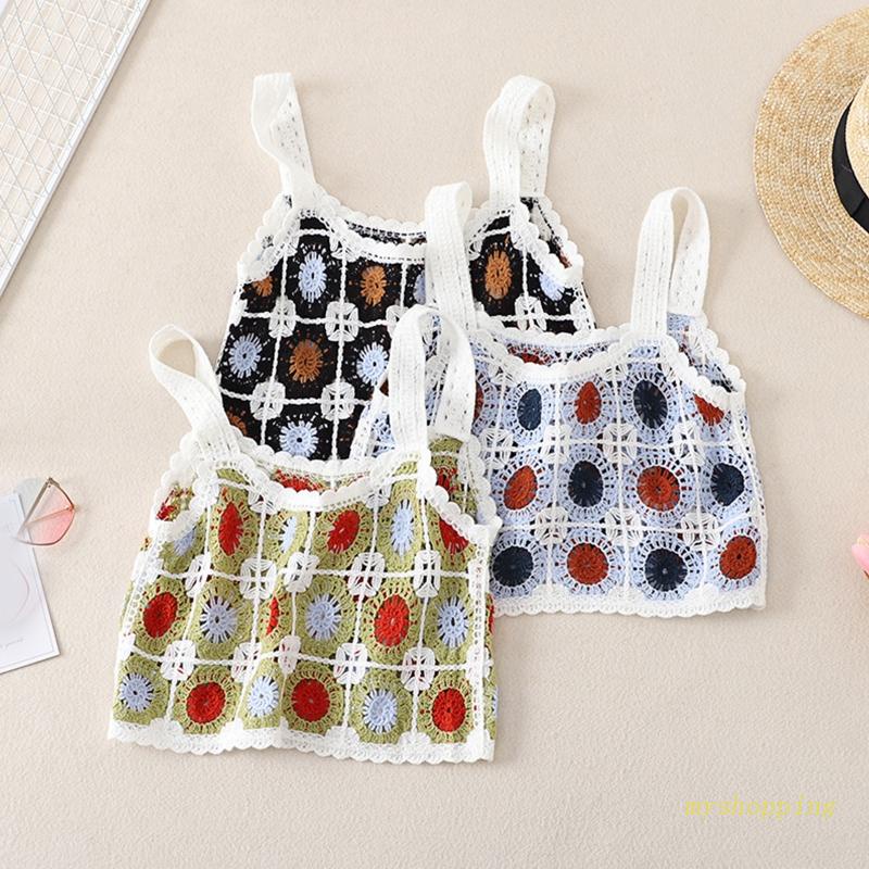 Áo Croptop Dệt Kim Không Tay In Họa Tiết Hình Học Nhiều Màu Sắc Phong Cách Boho Cổ Điển Cho Nữ