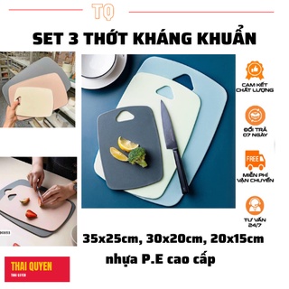 Set 3 thớt kháng khuẩn - bộ 3 thớt nhà bếp siêu xinh