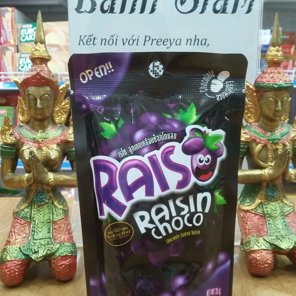 Date 2019 Socola bọc nho Thái lan 35gr