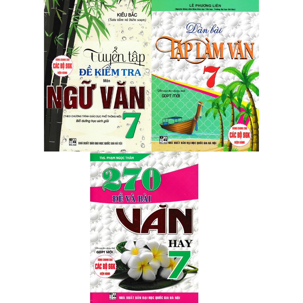 Sách - Combo Đề Và Dàn Bài Tập Làm Văn Lớp 7 (Dùng Chung Cho Các Bộ SGK Hiện Hành) (Bộ 3 Cuốn)