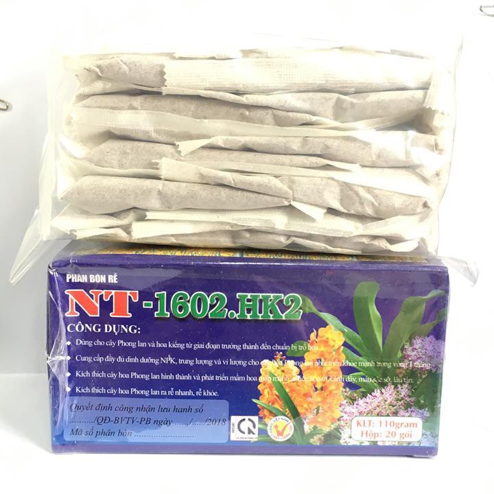 Phân bón chậm tan dạng túi lọc NT-1602-HK2 cung cấp dinh dưỡng kích ra hoa cho phong lan, hoa cảnh chất lượng